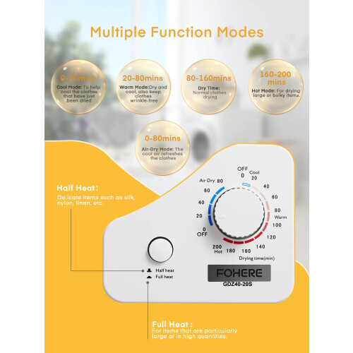 4KG Vented Tumble Dryer with 5 Drying Options, 2