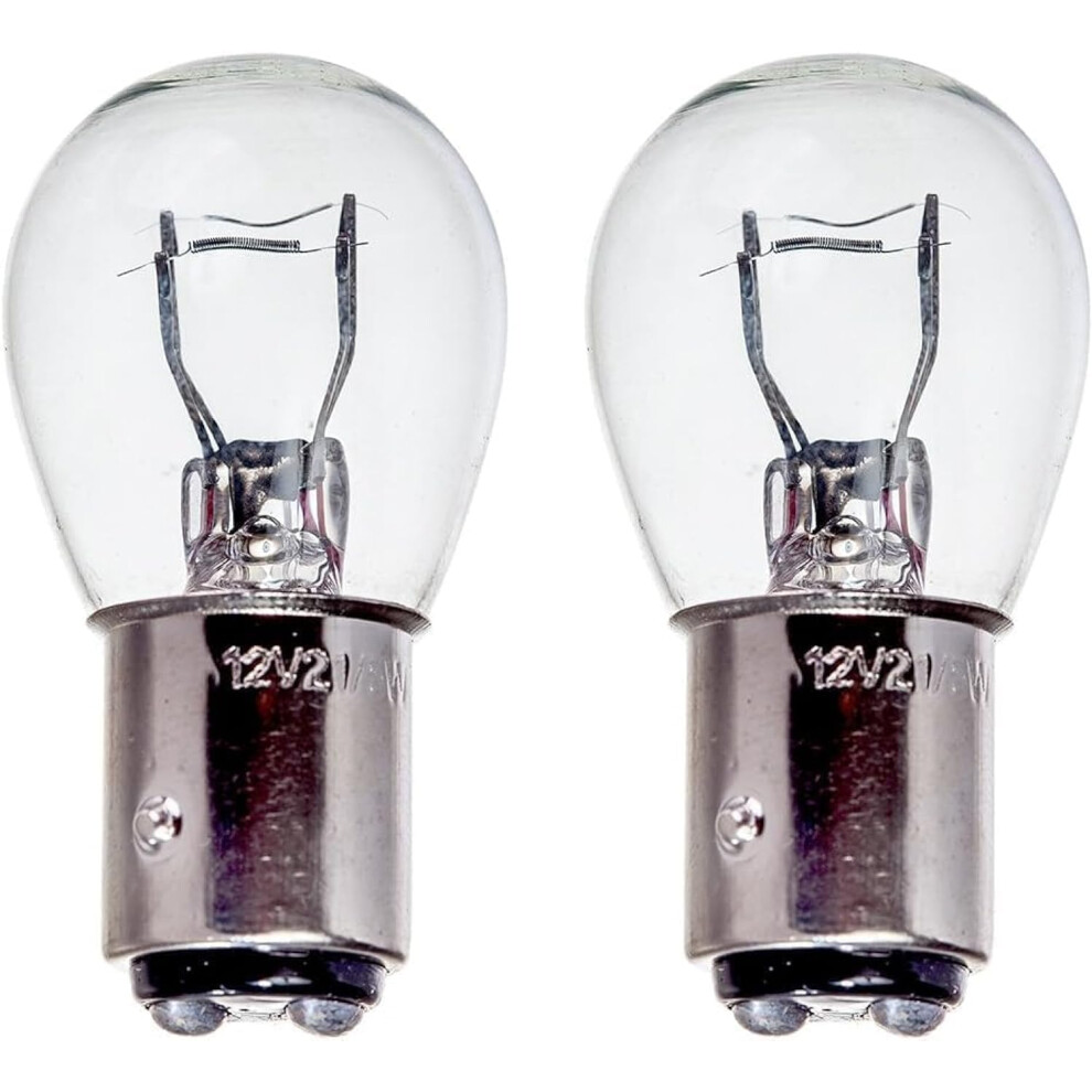 Waxacar 2 X P21/5W Bay15d 380 12V Clear Stop Brake Tail Car Bulbs (Staggered Pins, Dual Filament) - Twin Pack Light 58266762