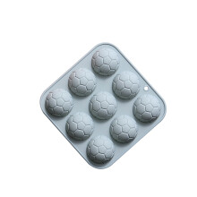 Food Grade siliconen 9 voetbal bakvorm voor taartdecoratie-Blauw