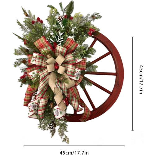 Red Truck Christmas Wreath Artificial Rustic 18 Inch 1