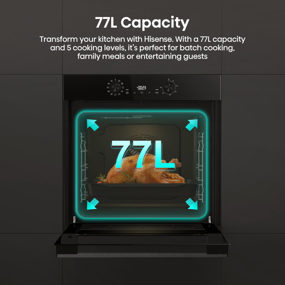 Hisense Bi622abpguk - Built-In 77L Electric Single Oven