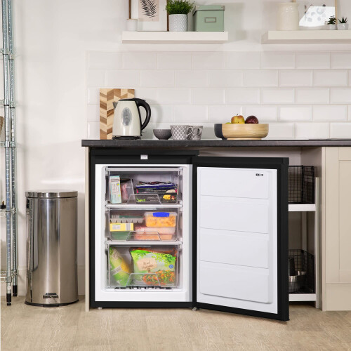 Abode Under Counter Freezer 55cm Wide Freestanding Black 2