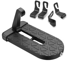 URAQT Car Doorstep Foot Pegs Folding Ladder, Universal U Shaped Hook Pedal, Multifunctional with Safety Hammer Car Doorstep Vehicle Folding Ladder fo