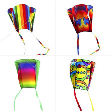 Kites for Kids & Adults, 4pcs Rainbow Small Pocket Kites Set for Beginners, Easy to Fly Small Soft Long Tail Kite Pack for Boys and Girls with Kite St