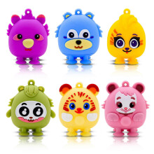 6 Pack Prefilled Easter Eggs with 3D Animal Pop Fidget Toys, Plastic Eggs with Silicone Pop Toys, Easter Egg Hunt Eggs, Easter Basket Stuffers for Kid