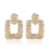 (New arrival) Vintage Earrings Geometric Statement Texture Metal Hanging Drop Earring 2