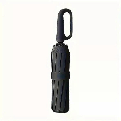 Automatic Folding Umbrella Black  Waterproof & Sun Protection UPF50+  Windproof with 8 R 1