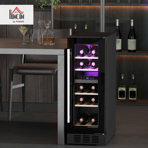 Homcom HOMCOM Dual Zone Wine Fridge, 16 Bottle, 52L, 1