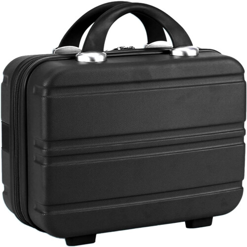 Estojo rígido de maquiagem para mulheres, portátil, de 14 polegadas, para viagens.