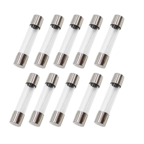 10 st 6x30mm 5A 250V snabbglassäkring