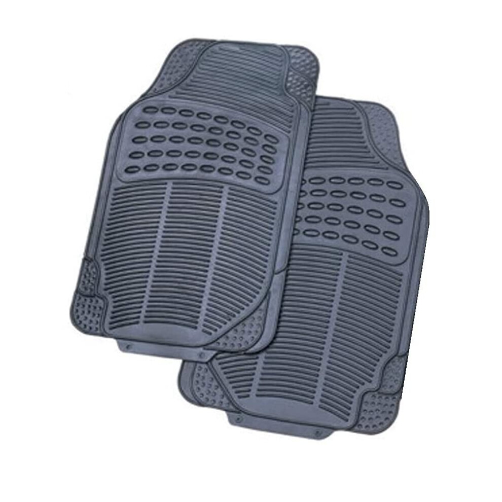 Xtremeauto Front Universal Rubber Car Van Floor Foot Well Mats - Non-Slip Backing 53405678