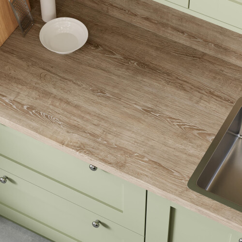 Plus Mondego Oak Postformed Laminate Kitchen Worktop 3000mm 1