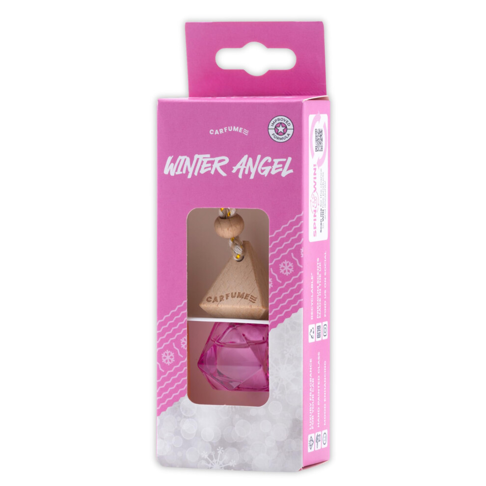 Carfume Limited Edition Winter Angel Car Air Freshener | Premium Bubblegum, Vanilla & Cotton Candy Fragrance | Luxury Recyclable Scented Diffuser - O 59198086