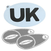Eurolites Headlight Deflectors & UK Car Sticker
