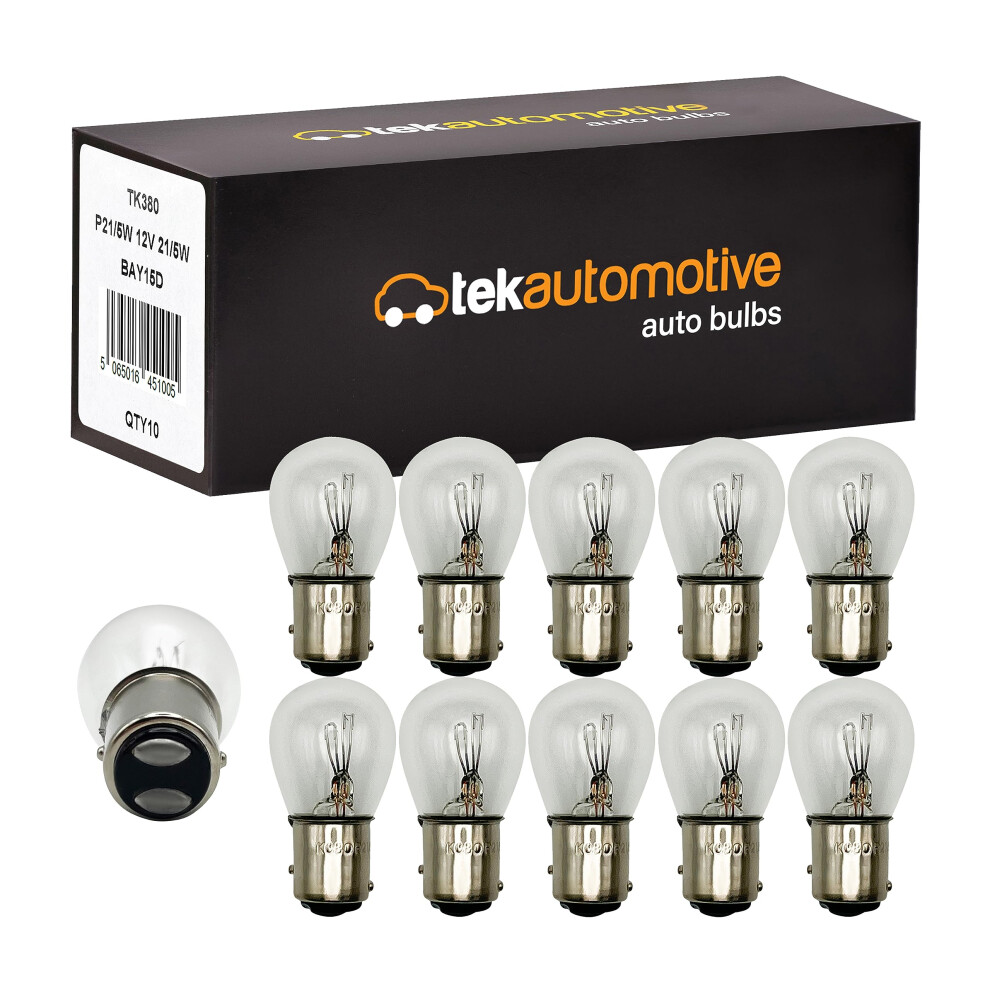 Tek Automotive 380 P21/5W Bulb 10 Pack Â Brake Bulbs 12V 21/5W Bay15d Rear Stop & Tail Car Bulb Light 34791233