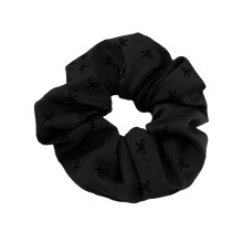 Strong Elastic Hair Scrunchie Bows and Dot Design-Black bow tie