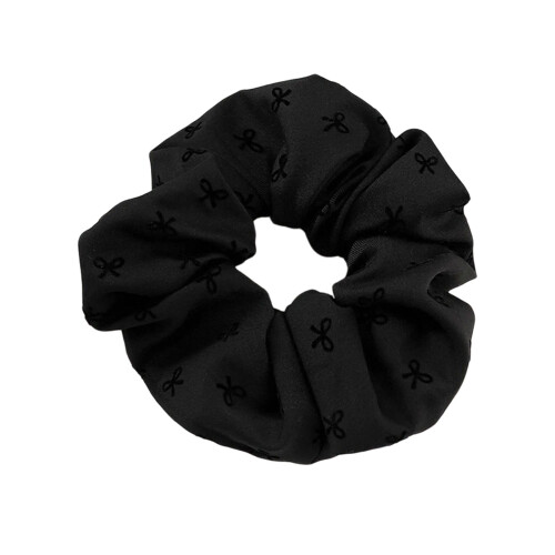 Strong Elastic Hair Scrunchie Bows and Dot Design-Black bow tie