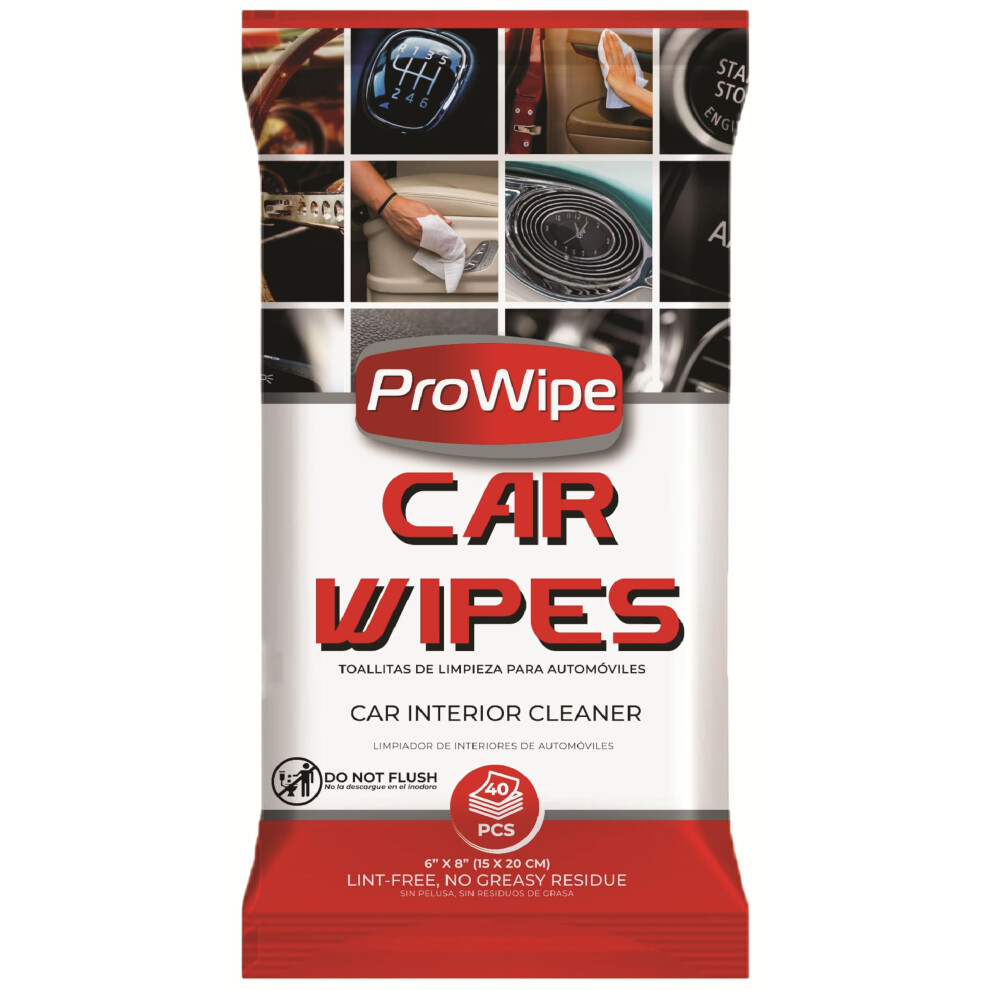 Prowipe Car Interior Cleaning Wipes - Residue-Free, Streak & Scratch Free Dash Cleaner - All Around Car Cleaning Pads For Dashboard And Upholstery - 96450758
