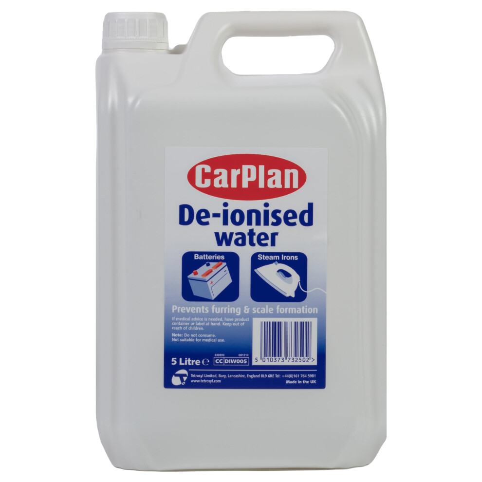 Carplan De-Ionised Water 5L - Prevents Furring & Scale Formation