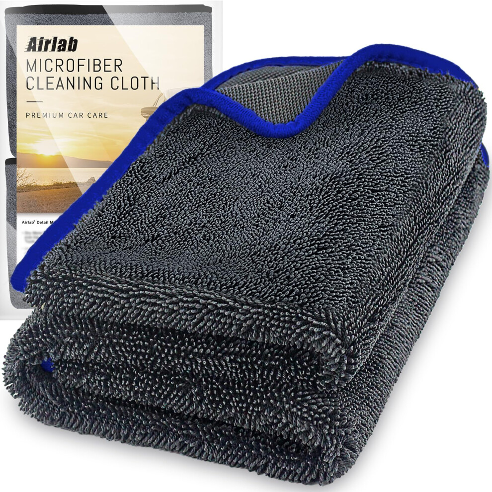 Airlab Twisted Loop Car Drying Towel Extra Large 90X60cm Xxl, Double-Sided Car Care Microfibre Cloths 650Gsm, Super Absorbent Cleaning Cloth For Car 86339629