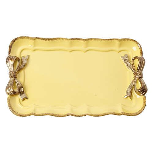 Dessertbord van hars met retro strikdesign – 19,5 cm