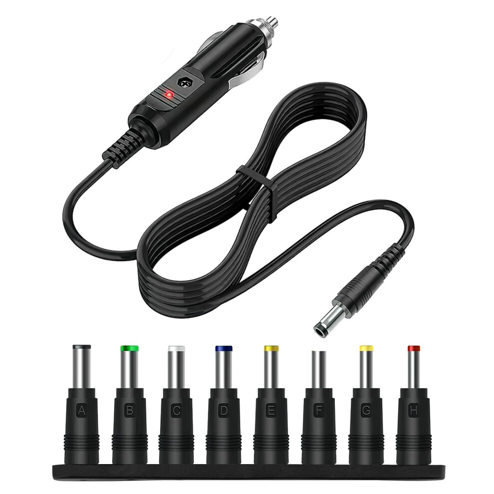 12V 5A Dc Car Plug Adapter, Car Charger Power Supply Cord With 8 Connectors 5.5X2.1mm, Universal Cigarette Lighter With 5V Dc Power Cable 1.5M For Dv 54424609