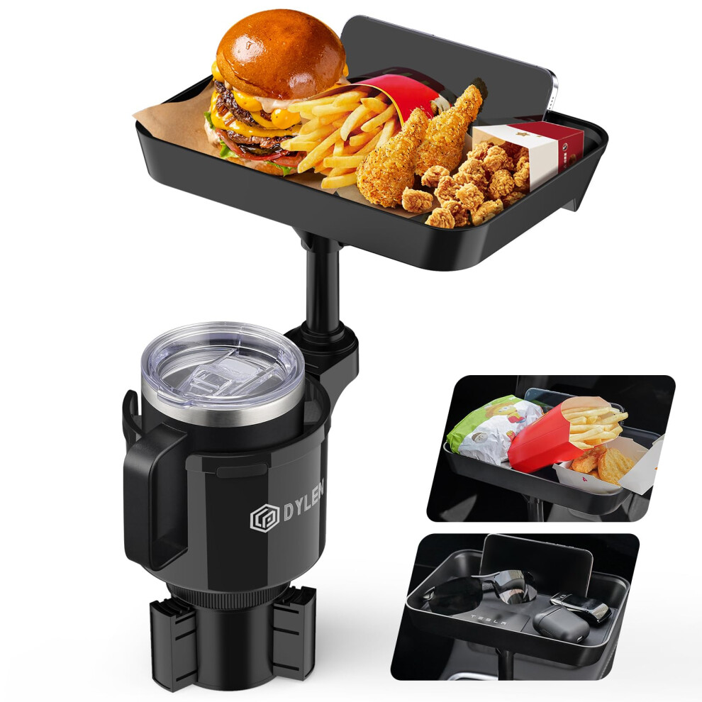 Dylen Car Cup Holder Tray, Cup Holder Expander Adapter For Cars, 24Cm Detachable Car Food Tray Table For Eating, Road Trip Essentials Fits Stanley 0. 84026781