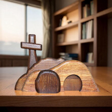 Wooden Empty Tomb Tabletop Ornament Set 12 pcs