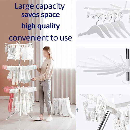 3 Tier Rotary Clothes Airer Stand 170cm Tall 2
