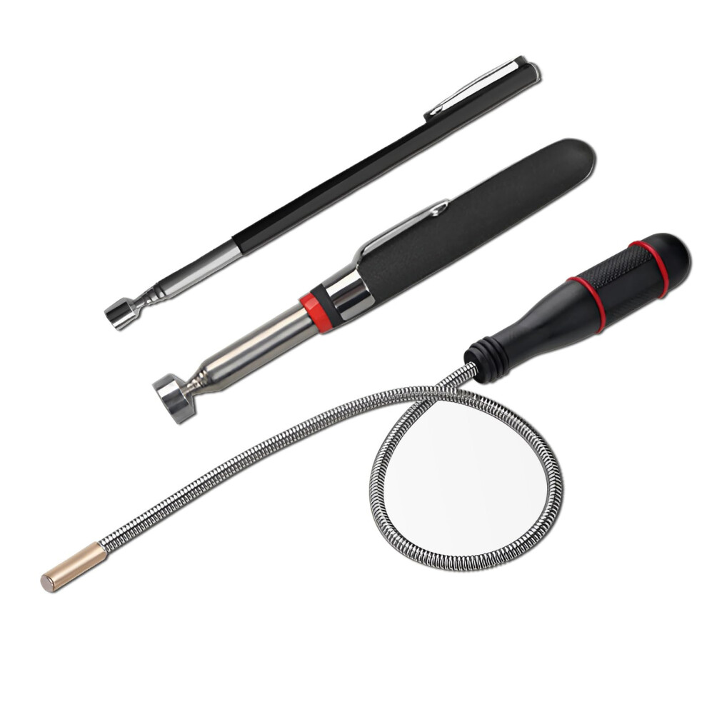 3 Pcs Magnetic Pickup Tool, Handheld Magnetic Retrieval Tool With Non-Slip Handle Flexible Magnet Pick Up Tools Durable Telescopic Magnetic Collector 5051226453199