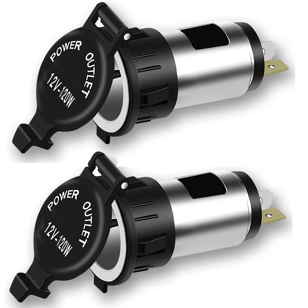 12V 120W Cigarette Lighter Power Socket Plug Outlet, Xfaiz 2 Pcs Car Cigarette Lighter Socket Splitter Power Outlet Adapter Waterproof Plug For Motor 34007150