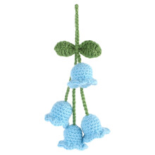 Rear View Mirror Hanging Accessories, Cute Car Accessories for Women, Bellflower Hand Knitted Car Pendant, Mirror Hanging Accessories for Your Car (B