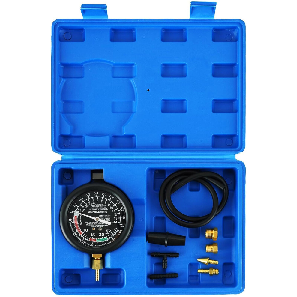 Dasbet Car Vacuum And Fuel Pump Tester Gauge Kit, Fuel Pump And Vacuum Tester Gauge, Leak Carburetor Pressure Diagnostics 5051226449833