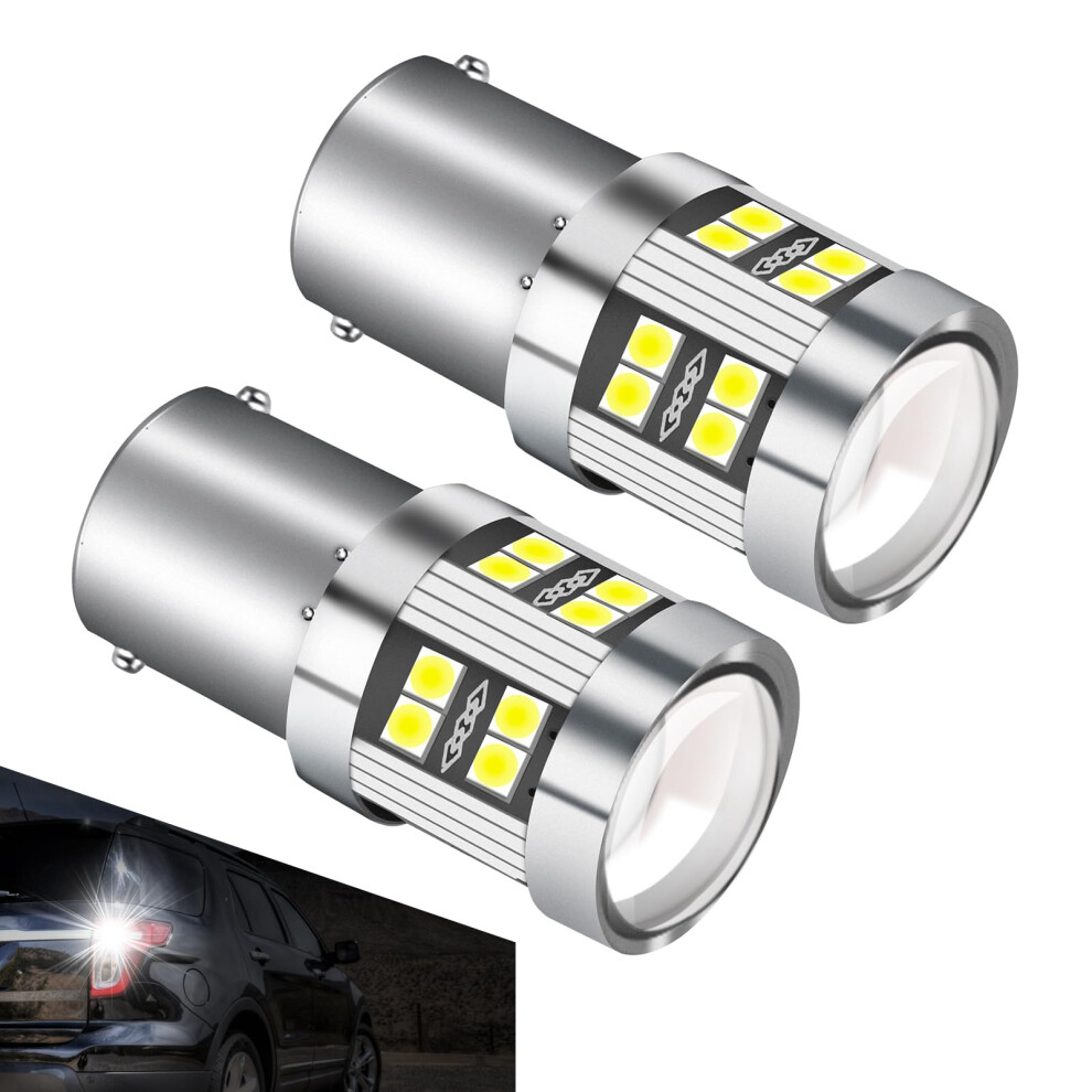 P21w 1156 Ba15s Led Bulb 6000K 6W 12V-24V Dc10-30V Super Bright For Reverse Brake Turn Signal Rv Interior Auto Backup Rear Fog Lamp White/Light 15730633