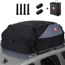 Sailnovo Car Roof Bag 15 Cubic Feet Foldable Roof Box, Soft Roof Box Storage for Most Cars with/without Roof Bars, Include 4 Reinforced Straps,4 Door