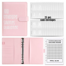 Money Saving Challenge Envelopes Pink 100-Pack