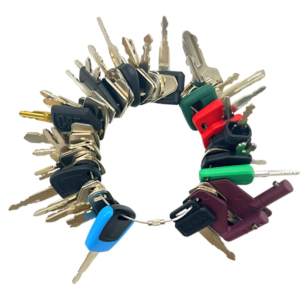 42Pcs Ignition Starter Plant Digger Key Set, Universal Plant Dumper Machine Replacement Ignition Switches Keys For Machinery Plants, Agricultural, Ex 87169973