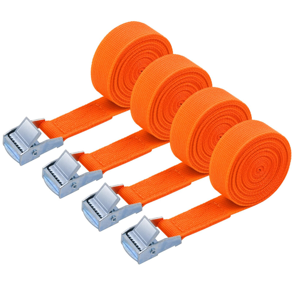 Uraqt Tie Down Straps, 4 Pack Heavy Duty Tensioning Belts, 3M Adjustable Cargo Straps Ratchet Straps For Motorcycle, Cargo, Trucks, Trailer, Luggage, 88564357