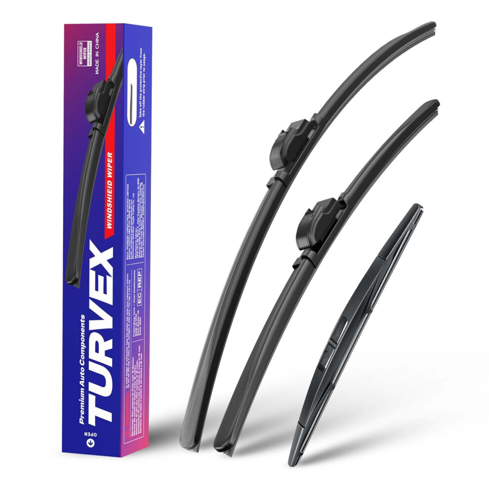 Turvex Wiper Blades For Bmw X5 F15/F85 Suv Jul 2013 To Aug 2018, Complete Front Window Wiper And Rear Wiper Set, 24" 20" 12" Windscreen Wipers Blade 56194968