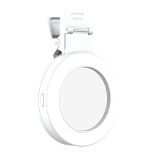 Ringlamp met clip, spiegel en ingebouwde batterij