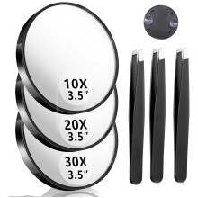 Specchio ingranditore nero 10x/20x/30x con ventose