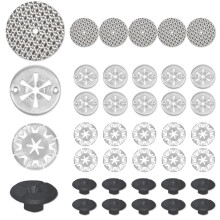 Nadinsta 35 Pcs Exhaust Heat Shield Repair Kit, 30mm Manganese Steel Car Heat Shield Repair Kit, 50mm Clamping Discs Heat Protection Plate Repair Kit