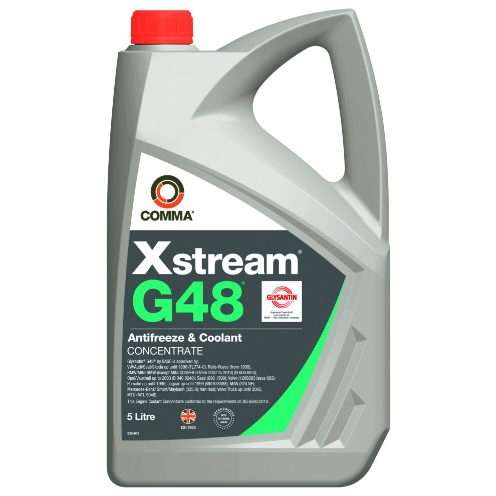 Comma Xsg5l Xstream G48 Antifreeze And Coolant Concentrate, 5 Liter, Blue/Green