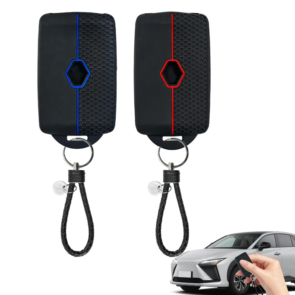 2Pcs Car Key Cover For Renault, 4 Button Car Key Card Case With Lanyard, Tpu Silicone Key Fob Cover Compatible With Clio Megane Koleos Kadjar Captur 89215067
