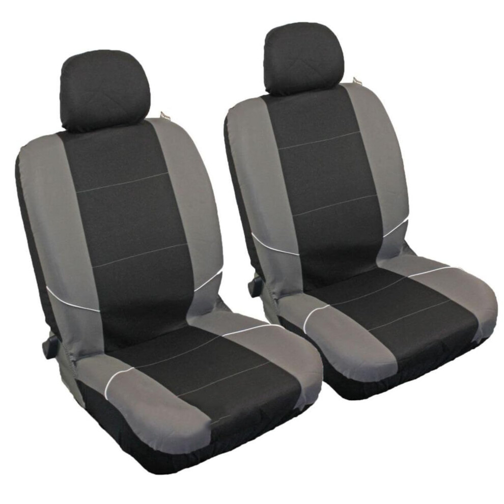 Xtremeauto Universal Fit Front Pair Of Car Seat Covers Black/Grey 46299154