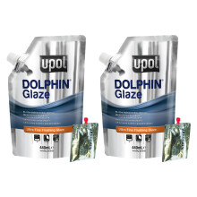 U-POL BAGDOL x 2 Dolphin Glaze Brushable Stopper Putty Hardener Self Levelling New Dent Hole Rust Body Filler Each UPOL BAGDOL is 440ml Ideal for Sto