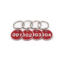 NanTun Aluminum Alloy Metal Key Tag Set, Number ID Tags Key Chain, Numbered Key Rings, 50 pieces - Red -51 to 100