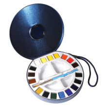 Daler Rowney Aquafine Watercolour Travel Tin 18 Half Pan Set