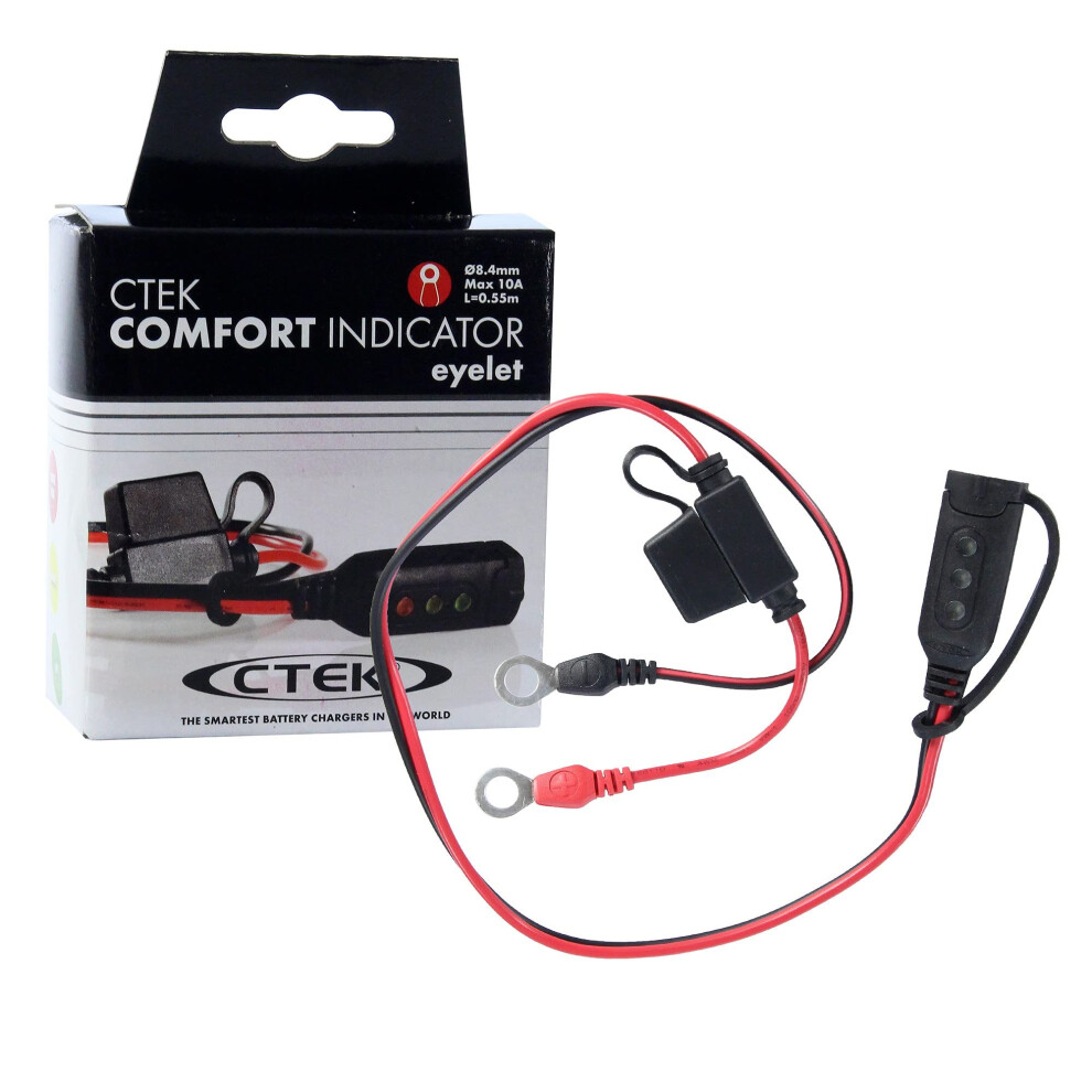Ctek Red/Black 56-382 Indicator Eyelet M8 Practical Led Indicator For Immediate Indication Of Battery Charge Levels,