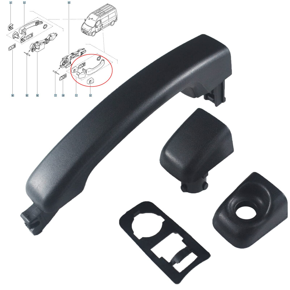 Zealfix 806069981R Door Handle For Vauxhall Vivaro Renault Master Mk3 Movano Nissan Nv400 Mk3-Mk4 Sliding Exterior Handle 806075963R Rear Door Handle 62585590